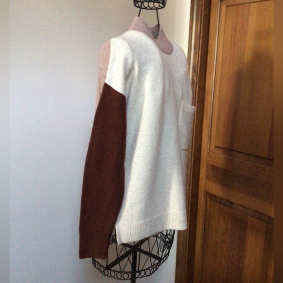 Madewell Redmond Mockneck Pocket Sweater in Colorblock XXS - Picture 4 of 8
